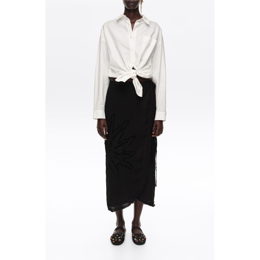 BIMBA Y LOLA BIMBA Y LOLA Fringed Sarong Midi Skirt