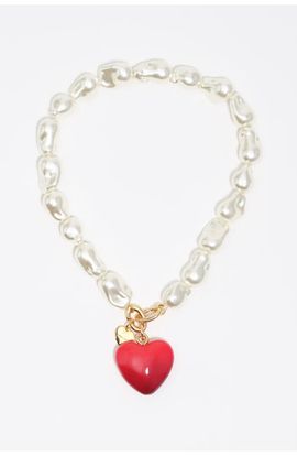 BIMBA Y LOLA BIMBA Y LOLA Irregular Pearl Heart Necklace