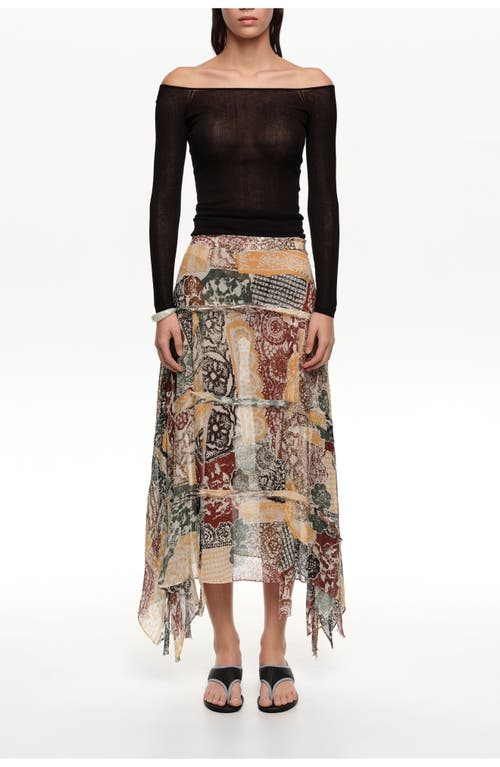 BIMBA Y LOLA BIMBA Y LOLA Lace Fluid Irregular Fringed Skirt