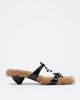 BIMBA Y LOLA BIMBA Y LOLA Leather Fur Heeled Sandal with Bows - 1
