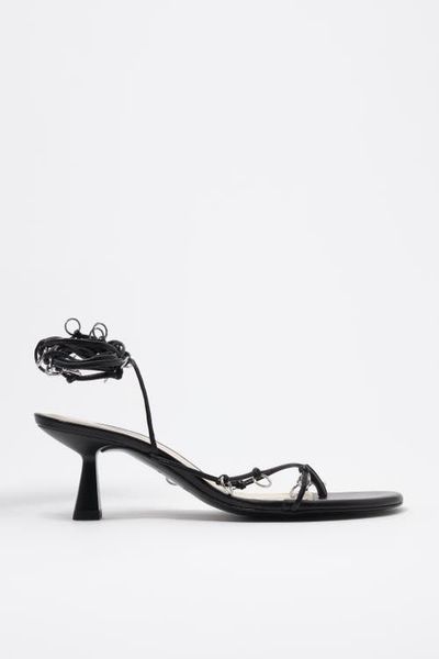 BIMBA Y LOLA BIMBA Y LOLA Leather Heeled Sandal With Piercings
