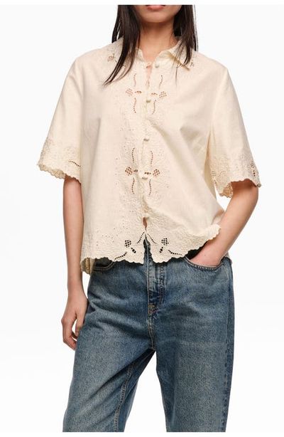 BIMBA Y LOLA BIMBA Y LOLA Linen Cotton Embroidered Shirt