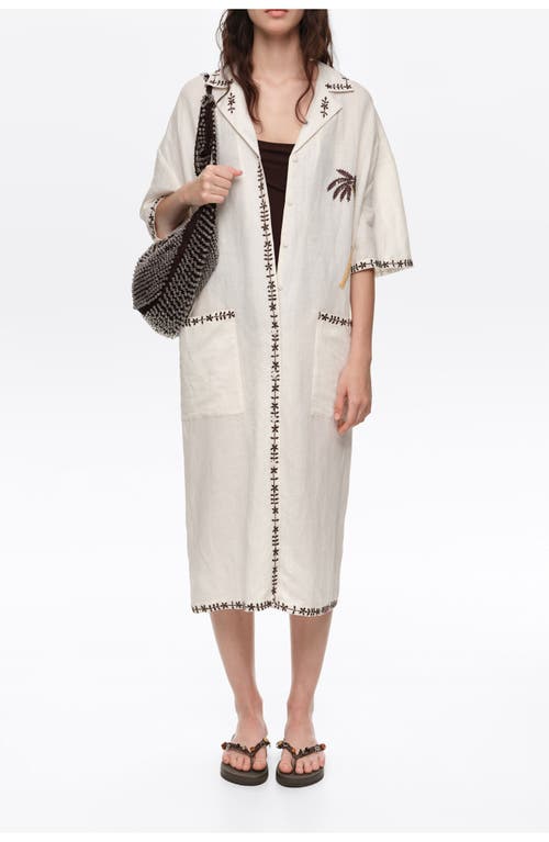 BIMBA Y LOLA BIMBA Y LOLA Linen Palm Tree Shirt Dress