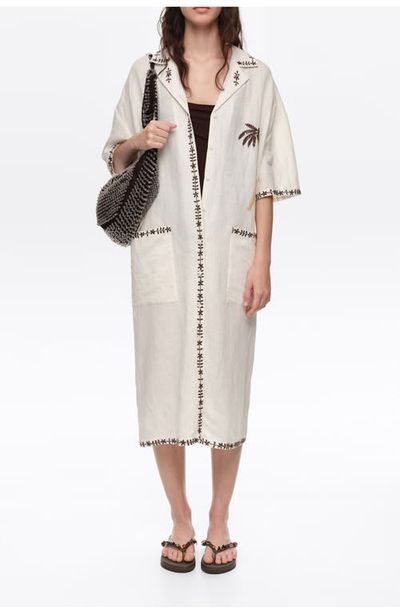 BIMBA Y LOLA BIMBA Y LOLA Linen Palm Tree Shirt Dress