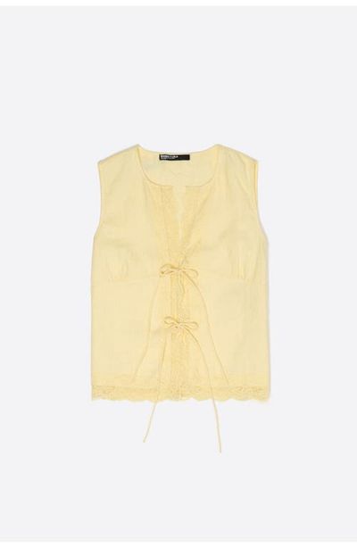 BIMBA Y LOLA BIMBA Y LOLA Linen Sleeveless Lace Shirt