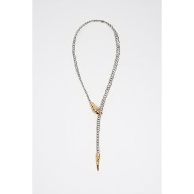 BIMBA Y LOLA BIMBA Y LOLA Long Engraved Logo Metal Necklace