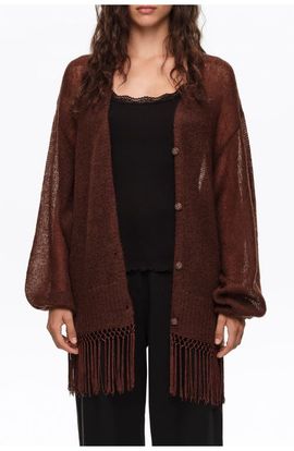 BIMBA Y LOLA BIMBA Y LOLA Long Fringed Cardigan
