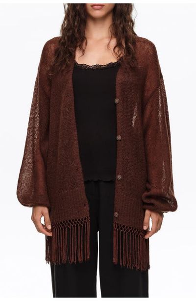 BIMBA Y LOLA BIMBA Y LOLA Long Fringed Cardigan