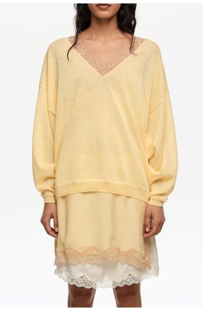 BIMBA Y LOLA BIMBA Y LOLA Long Linen Cotton Lace Sweater