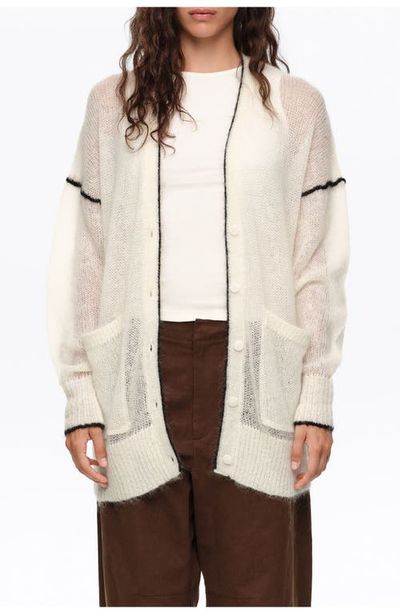 BIMBA Y LOLA BIMBA Y LOLA Long Mohair Cardigan with Contrast Trim