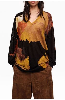 BIMBA Y LOLA BIMBA Y LOLA Long Straight-Fit Linen Sweater