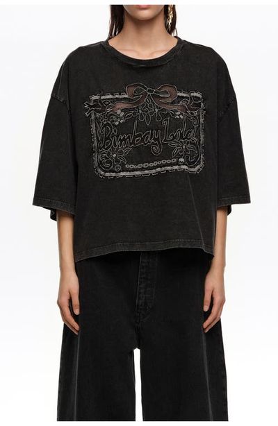 BIMBA Y LOLA BIMBA Y LOLA Maxi Broderie Anglaise Logo T-Shirt