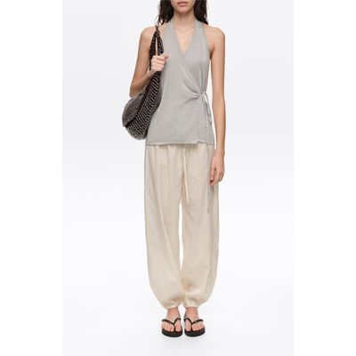 BIMBA Y LOLA BIMBA Y LOLA Metallic wrap knit top