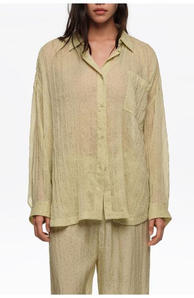 BIMBA Y LOLA BIMBA Y LOLA Mini Dots Pleated Oversize Shirt