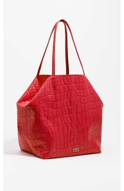 BIMBA Y LOLA BIMBA Y LOLA Mock Croc Large Leather Shopper Bag