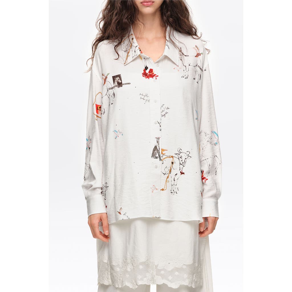 BIMBA Y LOLA BIMBA Y LOLA Oversized Animal Print Shirt