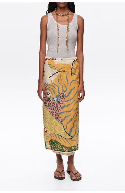 BIMBA Y LOLA BIMBA Y LOLA Patchwork Linen Sarong Skirt
