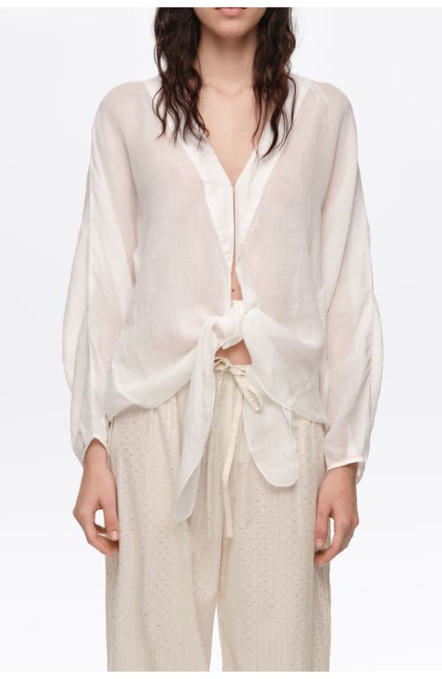 BIMBA Y LOLA BIMBA Y LOLA Ramie Maxi Bow Cape Shirt