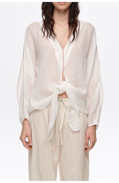 BIMBA Y LOLA BIMBA Y LOLA Ramie Maxi Bow Cape Shirt