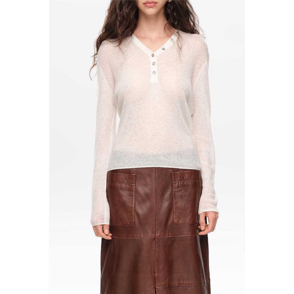 BIMBA Y LOLA BIMBA Y LOLA Ribbed Sweater with Buttoned V-Neckline