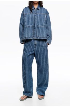 BIMBA Y LOLA BIMBA Y LOLA Striped Barrel Jeans With Buckle