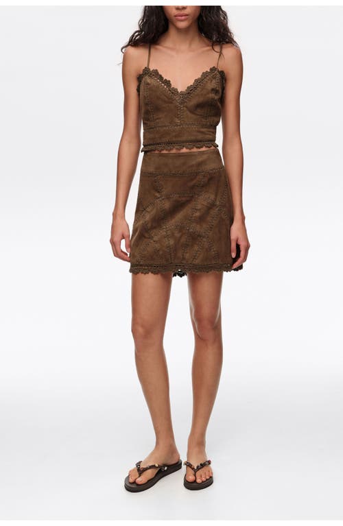 BIMBA Y LOLA BIMBA Y LOLA Suede Mini Skirt With Decorative Stitching