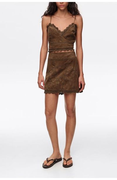 BIMBA Y LOLA BIMBA Y LOLA Suede Mini Skirt With Decorative Stitching