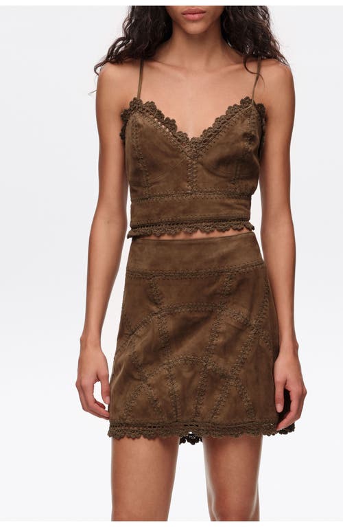 BIMBA Y LOLA BIMBA Y LOLA Suede Strappy Top With Decorative Stitching