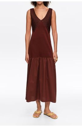 BIMBA Y LOLA BIMBA Y LOLA Two-Material A-Line Knit Dress