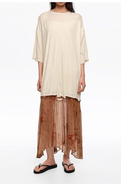 BIMBA Y LOLA BIMBA Y LOLA Two-Material Dress With Buttoned Hem