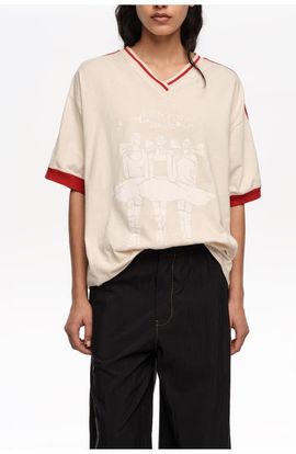 BIMBA Y LOLA BIMBA Y LOLA V-Neckline Dancers Logo T-Shirt