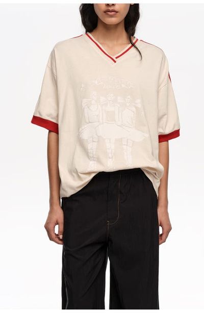 BIMBA Y LOLA BIMBA Y LOLA V-Neckline Dancers Logo T-Shirt