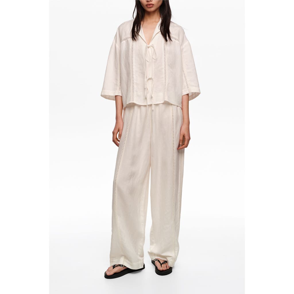 BIMBA Y LOLA BIMBA Y LOLA Wide-Leg Linen-Blend Trousers