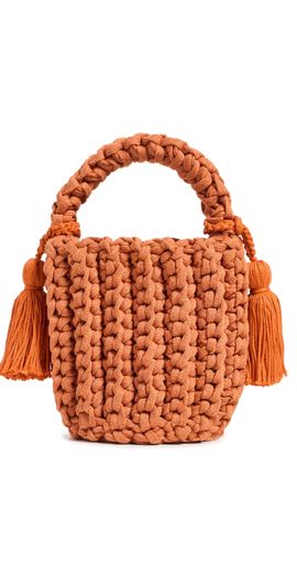 Binge Knitting Binge Knitting Amalfi Mini Bucket Bag Tangerine One