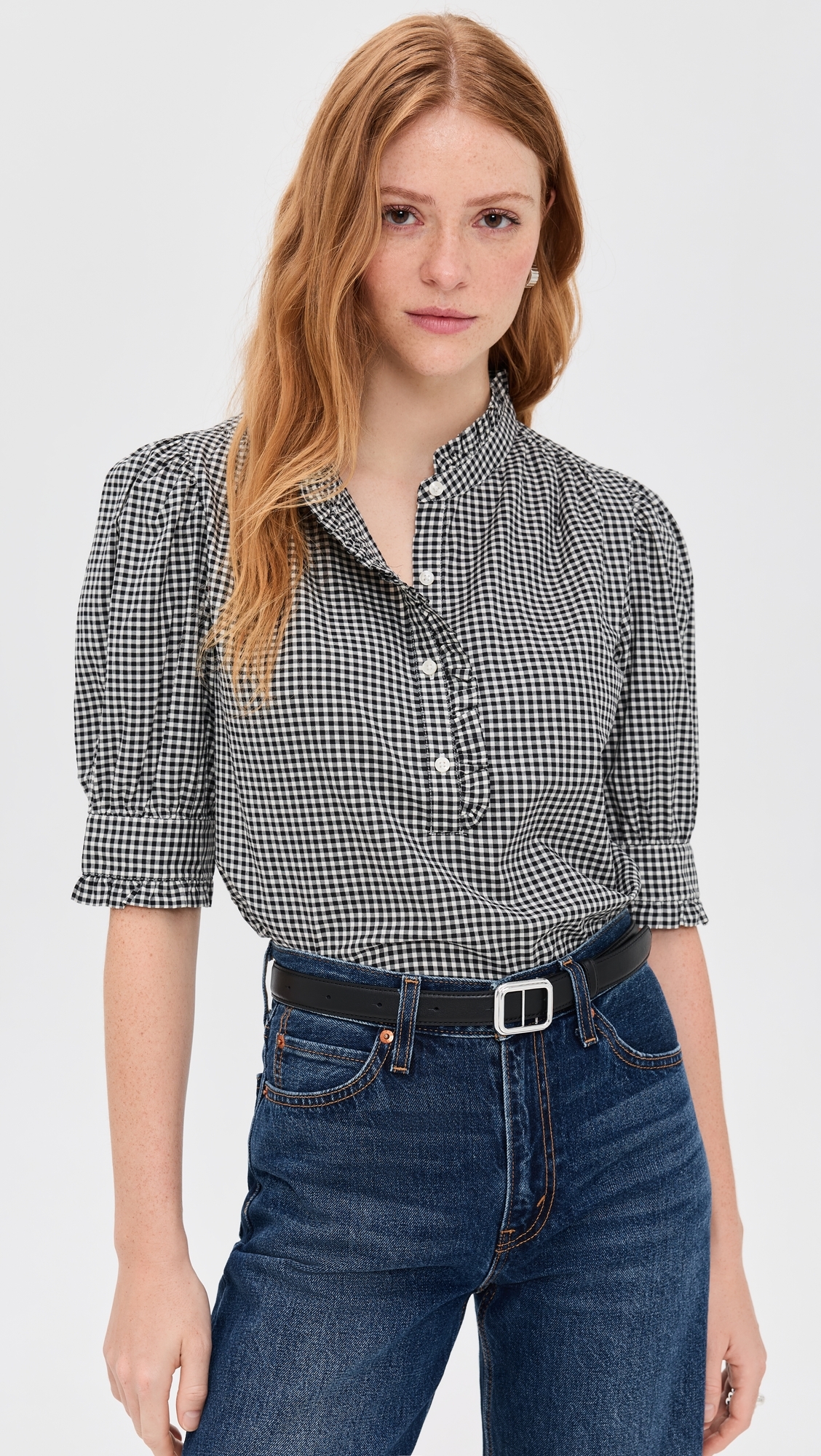 Birds of Paradis - Noah Blouse Onyx Check