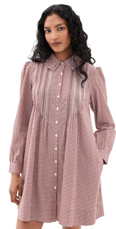 Birds of Paradis Birds of Paradis Olive Dress Mahogany Check