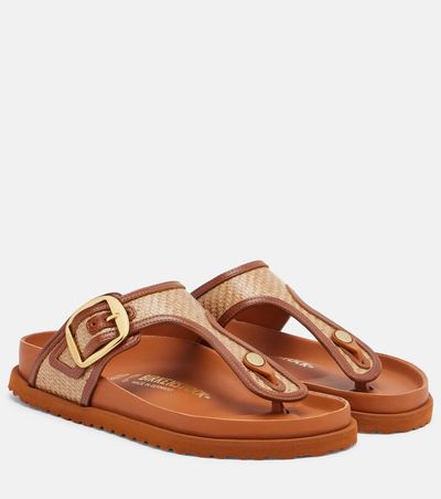 Birkenstock 1774 Birkenstock 1774 Gizeh leather-trimmed woven thong sandals
