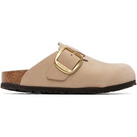 Birkenstock Birkenstock Beige Narrow Boston Big Buckle Nubuck Leather Loafers