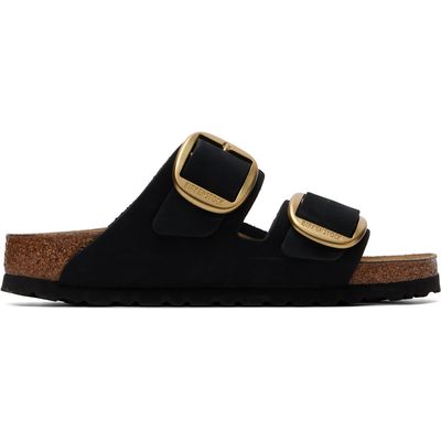 Birkenstock Birkenstock Black Narrow Arizona Big Buckle Nubuck Sandals