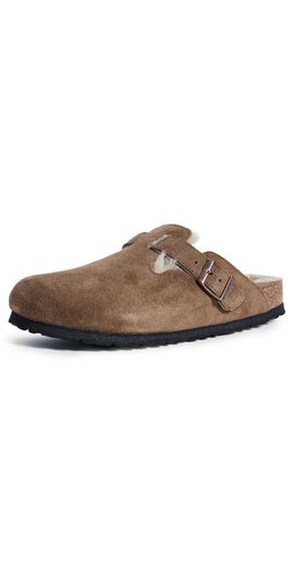 Birkenstock Birkenstock Boston Shearling Clogs Dark Tea/Sandcastle
