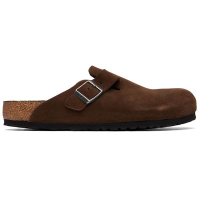 Birkenstock Birkenstock Brown Boston Soft Footbed Suede Leather Loafers