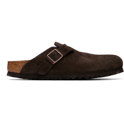 Birkenstock Birkenstock Brown Narrow Boston Soft Footbed Suede Leather Loafers