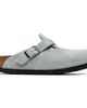 Birkenstock Birkenstock Gray Narrow Boston Soft Footbed Suede Leather Loafers - 1