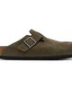 Birkenstock Birkenstock Khaki Boston Soft Footbed Suede Leather Loafers - 1