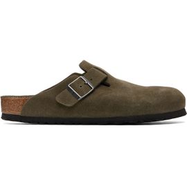 Birkenstock Birkenstock Khaki Boston Soft Footbed Suede Leather Loafers