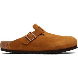 Birkenstock Birkenstock Tan Regular Boston Soft Footbed Suede Leather Loafers
