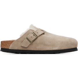 Birkenstock Birkenstock Taupe Narrow Boston Shearling Loafers