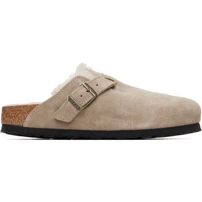 Birkenstock Birkenstock Taupe Narrow Boston Shearling Loafers