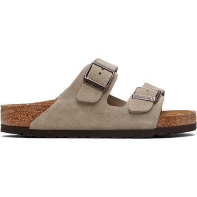 Birkenstock Birkenstock Taupe Regular Arizona Soft Footbed Suede Leather Sandals