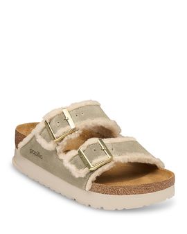 Birkenstock Birkenstock Women's Arizona Suede Shearling Lined Platform Sandals